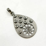 Load image into Gallery viewer, DP035. Diamond Sterling Silver Drop Sun and Star Pendant