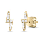 Load image into Gallery viewer, EFB54269. 14K Solid Gold Diamond Ray Studs