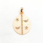 Load image into Gallery viewer, DC197. Diamond Sterling Silver Oval Moon and Star Pendant