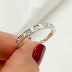 Load image into Gallery viewer, 14K Solid Gold Diamond Baguette Band Ring.