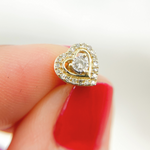 Load image into Gallery viewer, EFC51817. 14K Gold and Diamonds Heart Earrings