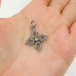 Load image into Gallery viewer, DC945. Diamond & Sterling Silver Flower Pendant with Gemstone