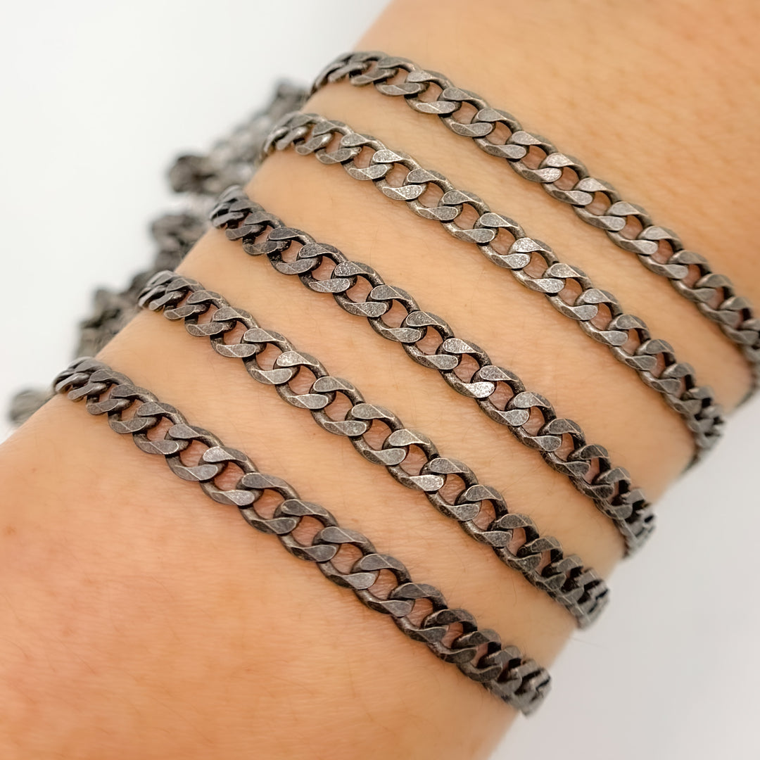 X13OX Oxidized Sterling Silver Curb Chain