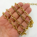 Load image into Gallery viewer, Gold Plated 925 Sterling Silver Flat Paperclip Chains