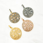 Load image into Gallery viewer, DP178. Diamond & Sterling Silver Round Stars Pendant