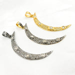 Load image into Gallery viewer, Silver Moon Pendant with Polki Diamond