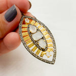 Load image into Gallery viewer, DP208. Diamond Sterling Silver Leaf Shape Pendant with Gemstone