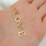 Load image into Gallery viewer, GDP25. 14k Solid Gold Diamond Love Word Charm