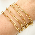 Load image into Gallery viewer, Y58DGP. Gold Plated Sterling Silver Paperclip Chain