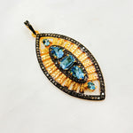 Load image into Gallery viewer, DP208. Diamond Sterling Silver Leaf Shape Pendant with Gemstone