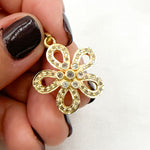Load image into Gallery viewer, DP513. Diamond Sterling Silver Flower Pendant with Gemstone