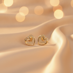 Load image into Gallery viewer, EFB51036. 14K Solid Gold Heart Earrings