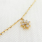 Load image into Gallery viewer, Solid Gold 3 Stars Dangle Tiny Necklace