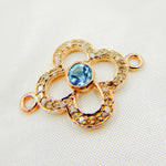 Load image into Gallery viewer, DC911. Diamond & Sterling Silver Flower Connector with Gemstone