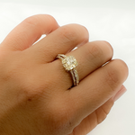 Load image into Gallery viewer, 14k Solid Gold Diamond Rectangle Baguette Ring.