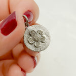 Load image into Gallery viewer, DC427. Diamond & Sterling Silver Round Flower Charm