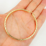 Load image into Gallery viewer, GER157. 14K Solid Gold Hollow Flat Diamond Cut Hoop