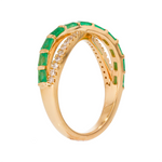 Load image into Gallery viewer, Solid Yellow Gold Diamond and Gemstone Cross Ring