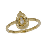 Load image into Gallery viewer, 14K Solid Yellow Gold Diamond Drop Ring