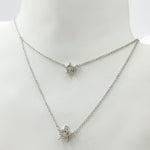 Load image into Gallery viewer, NFH71522. 14K Solid White Gold Diamond Star Necklace