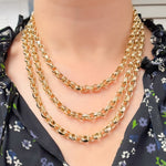 Load image into Gallery viewer, 14K Solid Gold Hollow Flat Cable Link Necklace