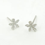 Load image into Gallery viewer, ER413387. 14K Solid Gold Diamond Flower Studs
