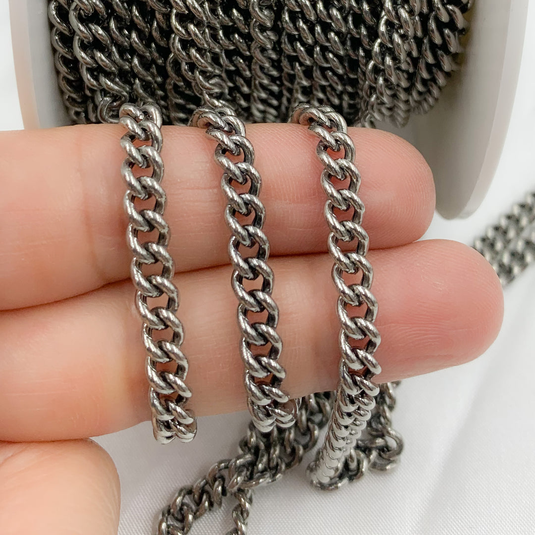 Y2OX. Oxidized Sterling Silver Curb Chain