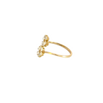 Load image into Gallery viewer, 14k Solid Gold Diamond Flower Ring.