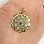 Load image into Gallery viewer, KSG42. Sterling Silver Black Rhodium with Diamonds Circle Shape Charm