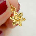 Load image into Gallery viewer, DC553. Diamond Sterling Silver Flower Charm