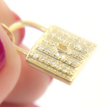 Load image into Gallery viewer, 14K Solid Gold Diamond Lock Charm. GDP465