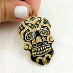 Load image into Gallery viewer, Shop Now Diamond Sterling Silver Skull Enamel Pendant