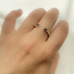 Load image into Gallery viewer, 14K Solid Gold Diamond & Blue Sapphire Ring.