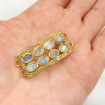Load image into Gallery viewer, Diamond Sterling Silver Connector with Gemstones