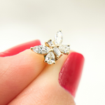 Load image into Gallery viewer, EFH51902. 14k Solid Yellow Gold Diamond Butterfly Studs