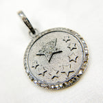 Load image into Gallery viewer, DP517. Diamond Sterling Silver Round Star Pendant