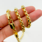 Load image into Gallery viewer, 270HVI0934000. 14k Solid Yellow Gold Venezian Hollow Box Link Chain