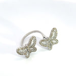 Load image into Gallery viewer, 14k Solid Gold Diamond Butterfly Ring