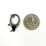 Load image into Gallery viewer, Black Rhodium 925 Sterling Silver 25x15mm Round Clasp