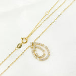 Load image into Gallery viewer, NT401023. 14k Solid Gold Diamond Double Drop Necklace