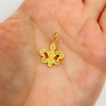 Load image into Gallery viewer, GDP278. 14K Solid Gold Fleur de Lis Pendant with Diamonds