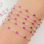 Load image into Gallery viewer, V250WNSS. Sterling Silver Wine Color Enamel Cable Chain