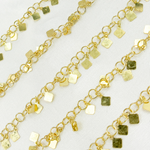 Load image into Gallery viewer, V74GP. Gold Plated Sterling Silver Dangle Square Chain