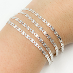 Load image into Gallery viewer, Sterling Silver Diamond Cut Mariner Link Chains
