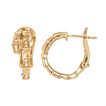 Load image into Gallery viewer, MER00050. 14k Solid Gold Diamond Hoop Earrings