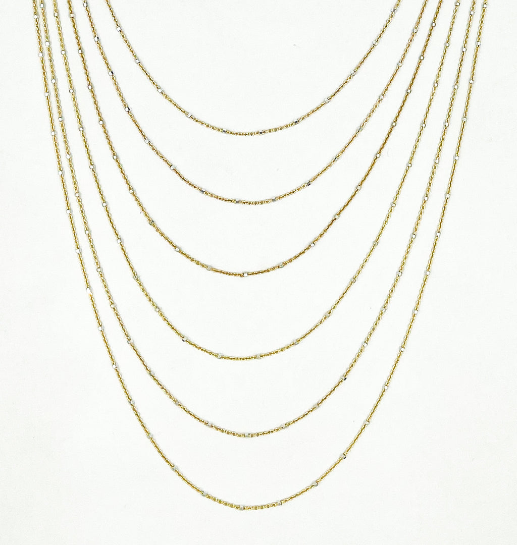 Gold Plated Sterling Silver Chain with Silver Cubes. Z36GS1FNecklace