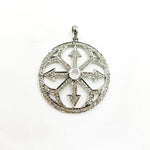 Load image into Gallery viewer, DP015. Diamond Silver Round Fancy Arrow Pendant