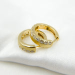 Load image into Gallery viewer, HP401864. 14K Solid Yellow Matte Gold Diamond Hoop Earring