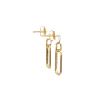 Load image into Gallery viewer, EFG52674. 14k Solid Gold Diamond Paperclip Dangle Earrings