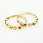Load image into Gallery viewer, 14K Solid Gold Diamond & Ruby Ring.